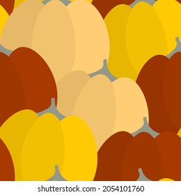 Patrón sin foco de calabazas coloridas. Estilo plano. Ilustración vectorial.