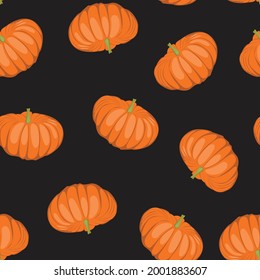 Nahtlose Muster bunter Kürbis. Perfekt für Herbst, Thanksgiving, Ferien, Stoff, Textilien. Nahtlose Wiederholungsprüfung.