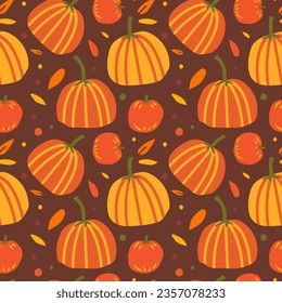 Patrón sin foco de calabazas coloridas, fondo de acción de gracias