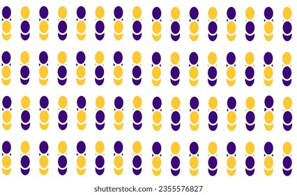 patrón transparente con círculos de repetición color púrpura y amarillo sobre fondo blanco, diseño de imagen repleto para impresión de tela
