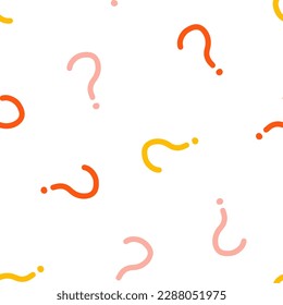 Seamless pattern with colorful question mark