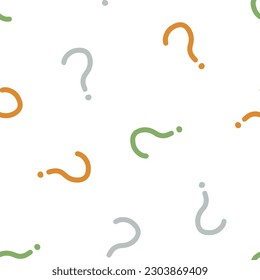 Seamless pattern with colorful question mark