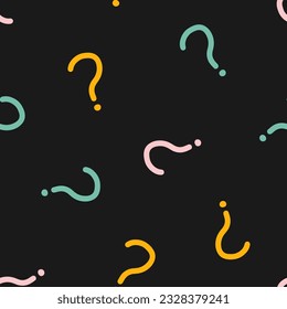 Seamless pattern with colorful question mark