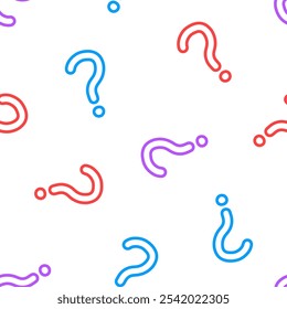 Seamless pattern with colorful question mark symbols