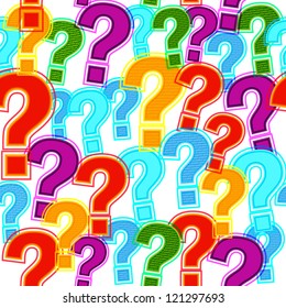 Seamless pattern with colorful question signs.
