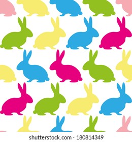 seamless pattern colorful rabbits