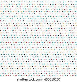 Seamless pattern with colorful rain drops. Pattern for wrapping paper, cover, fabric. Vector background