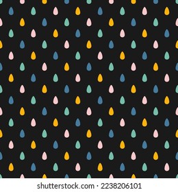 Seamless pattern with colorful raindrops