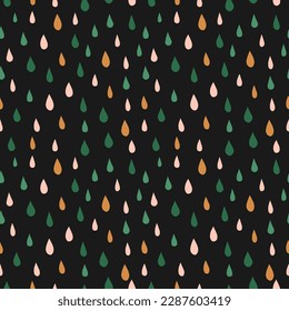 Seamless pattern with colorful raindrops
