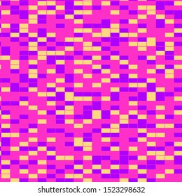 Seamless pattern with colorful random pixel noise tiles. Pop art aesthetics. 
