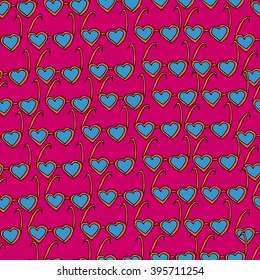 Seamless pattern with colorful retro glasses.Vector illustration