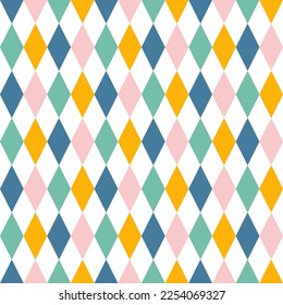 Seamless pattern with colorful rhombuses