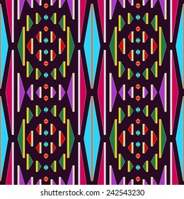 Seamless Pattern - Colorful rug blanket themed pattern using various shapes.