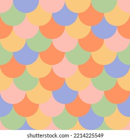 Seamless pattern with colorful scallops.