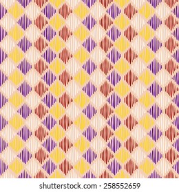 Seamless pattern. Colorful schematic diamonds. 