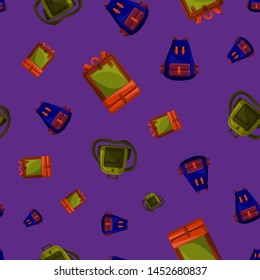Seamless Pattern with Colorful School Bag Vector