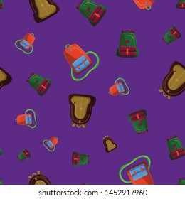 Seamless Pattern with Colorful School Bag Vector