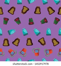 Seamless Pattern with Colorful School Bag Vector