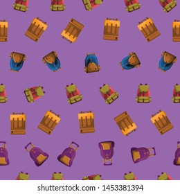 Seamless Pattern with Colorful School Bag Vector