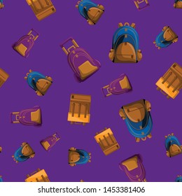 Seamless Pattern with Colorful School Bag Vector