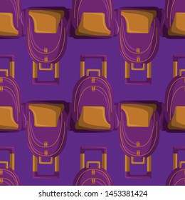 Seamless Pattern with Colorful School Bag Vector