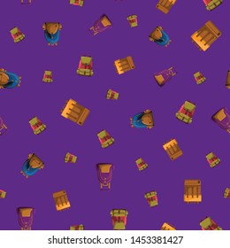 Seamless Pattern with Colorful School Bag Vector