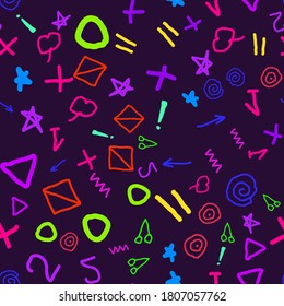 seamless pattern with colorful school icons