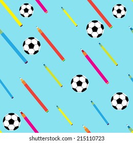 seamless pattern with colorful school icons