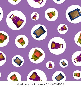 Seamless Pattern with Colorful School Rucksacks Vector