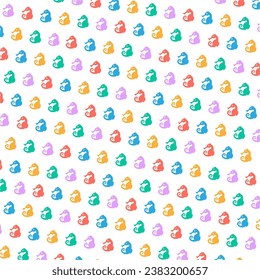 Seamless pattern of colorful seahorses