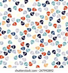 Seamless pattern with colorful skulls. EPS 10 vector illustration.