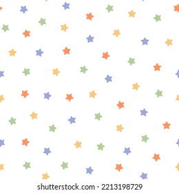 Seamless pattern with colorful small stars.