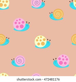 seamless pattern colorful snail