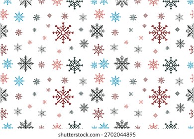 Patrón inconsútil de copos de nieve coloridos para el invierno