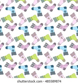 Seamless pattern with colorful socks.