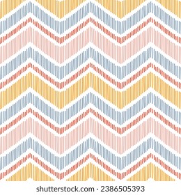 Seamless pattern with colorful soft striped chevron