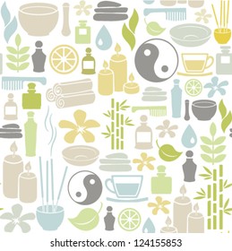 seamless pattern with colorful spa icons