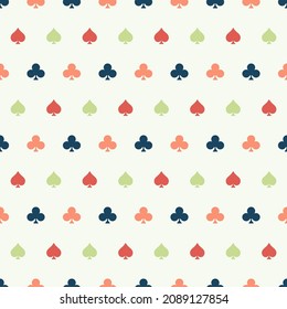 Seamless pattern with colorful spades and clubs