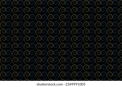 motif harmonieux de spirale colorée, arrière-plan motif spiral, forme de rendu 3d avec couleur jaune et bleue