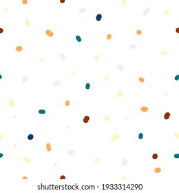 Seamless pattern with colorful splatter on isolated background.