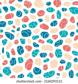 Seamless pattern with colorful spots or sea pebbles