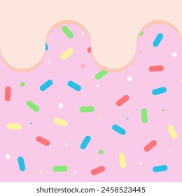 Seamless pattern with colorful sprinkles. Candy, Donut glaze, Ice cream top