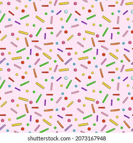 Seamless pattern with colorful sprinkles. Donut glaze vector background