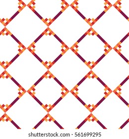 Seamless pattern with colorful squares. Mexican motif. Pixel art syle. Background for your design.