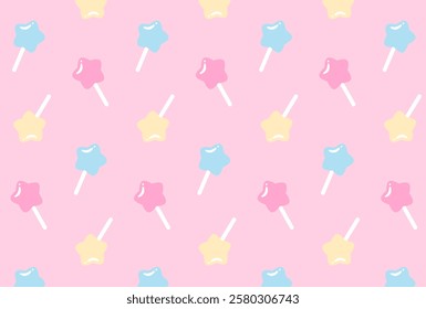 seamless pattern with colorful star lollipops