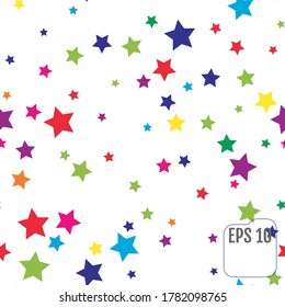Seamless Pattern with Colorful Stars.