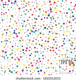 Seamless Pattern with Colorful Stars.
