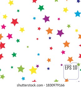 Seamless Pattern with Colorful Stars.