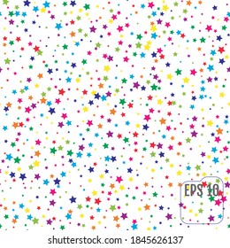 Seamless Pattern with Colorful Stars.
