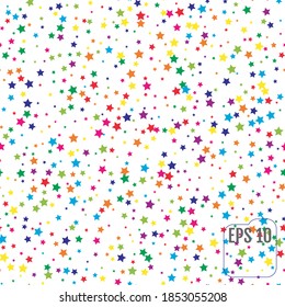 Seamless Pattern with Colorful Stars.